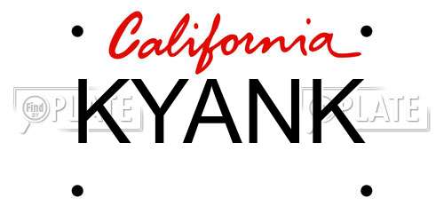 KYANK California License Plate