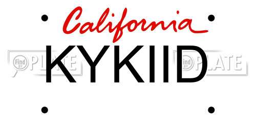 KYKIID California License Plate