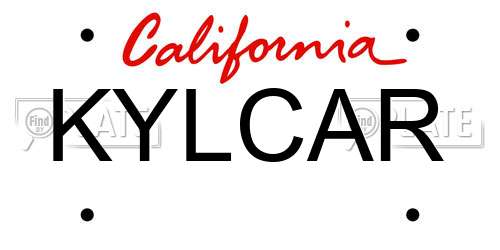 KYLCAR California License Plate
