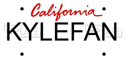 KYLEFAN California License Plate