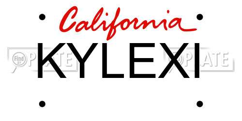 KYLEXI California License Plate