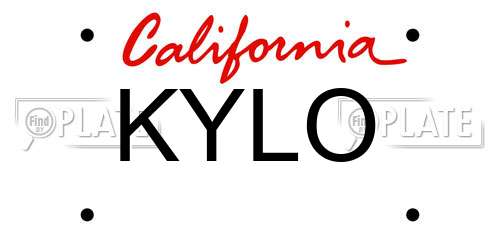 KYLO California License Plate