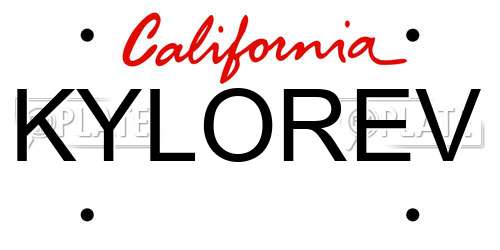 KYLOREV California License Plate