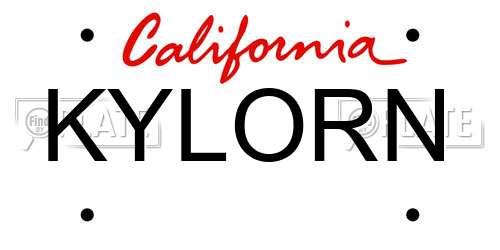 KYLORN California License Plate