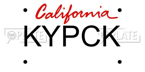 KYPCK California License Plate
