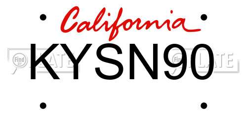 KYSN90 California License Plate