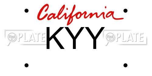 KYY California License Plate