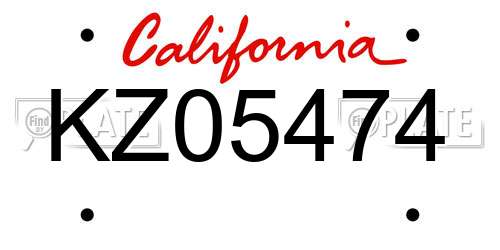 KZ05474 California License Plate
