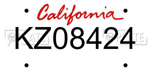 KZ08424 California License Plate