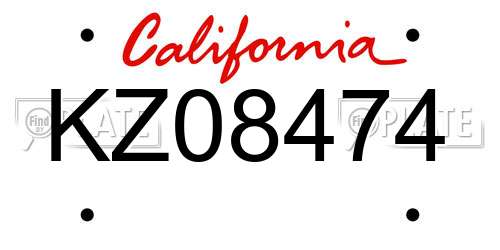 KZ08474 California License Plate