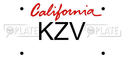 KZV California License Plate