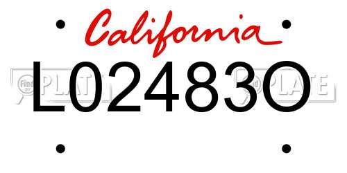 L02483O California License Plate