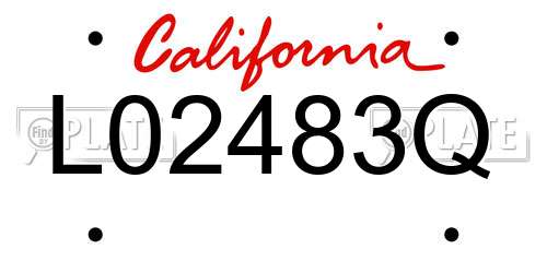 L02483Q California License Plate