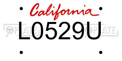 L0529U California License Plate
