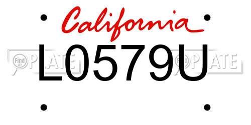 L0579U California License Plate