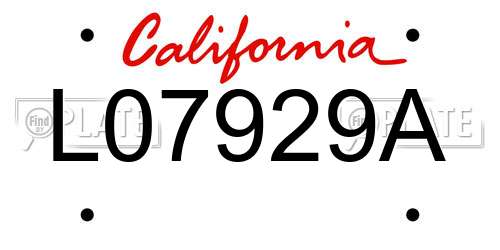 L07929A California License Plate