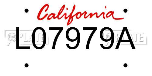 L07979A California License Plate