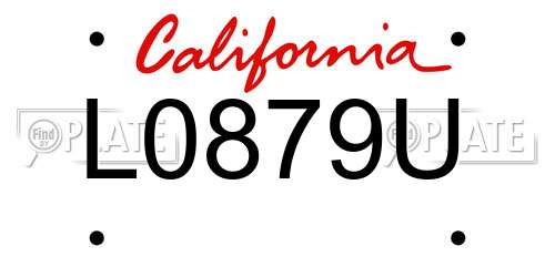 L0879U California License Plate