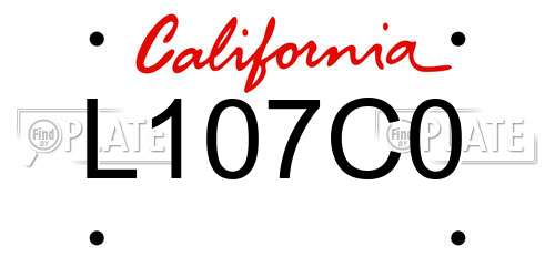 L107C0 California License Plate