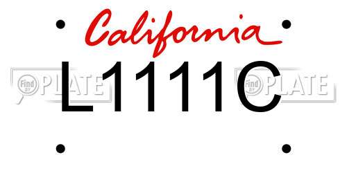 L1111C California License Plate