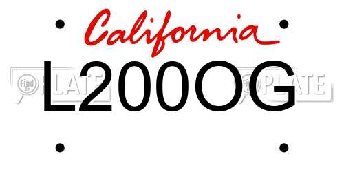 L200OG California License Plate