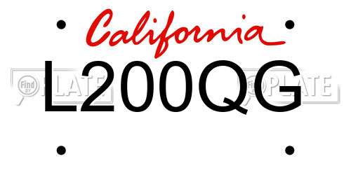 L200QG California License Plate