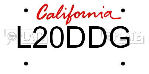 L20DDG California License Plate