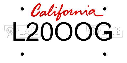 L20OOG California License Plate