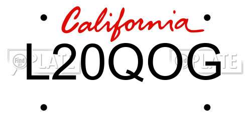 L20QOG California License Plate