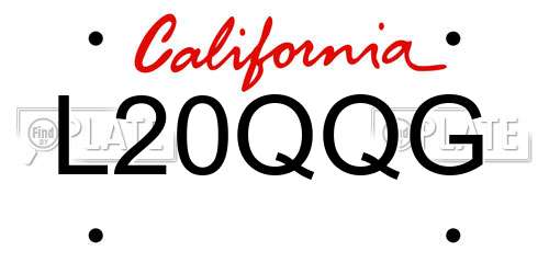 L20QQG California License Plate