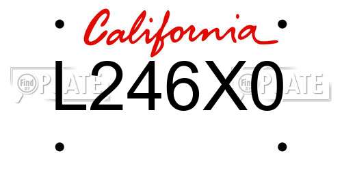 L246X0 California License Plate