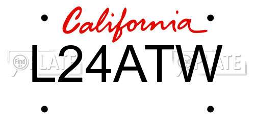 L24ATW California License Plate