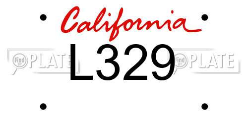 L329 California License Plate