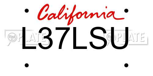 L37LSU California License Plate