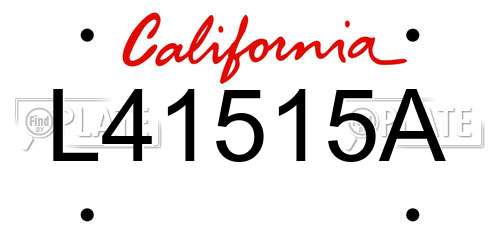 L41515A California License Plate