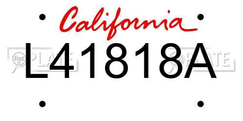 L41818A California License Plate