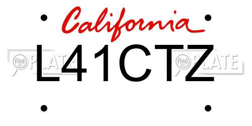 L41CTZ California License Plate