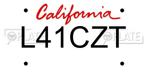 L41CZT California License Plate