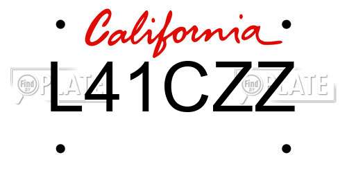 L41CZZ California License Plate