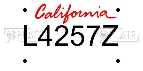 L4257Z California License Plate