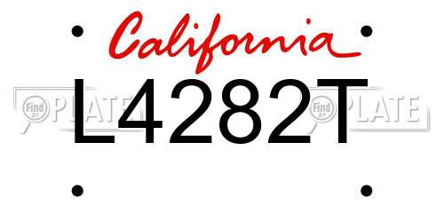 L4282T California License Plate