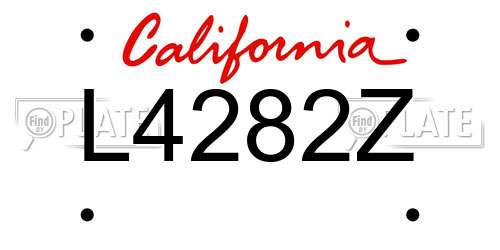 L4282Z California License Plate