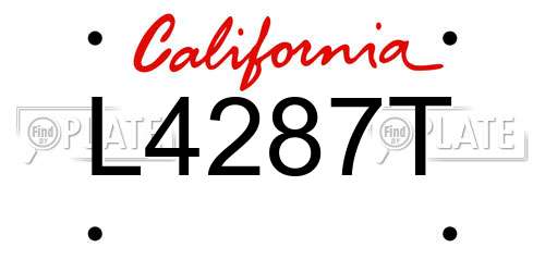 L4287T California License Plate