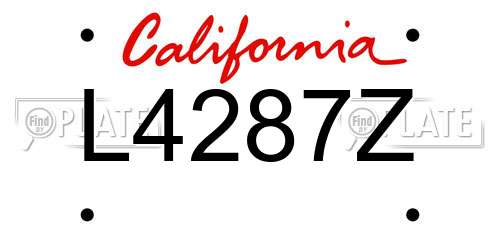 L4287Z California License Plate