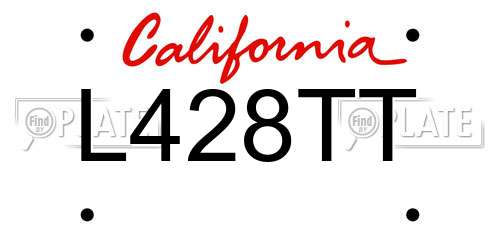 L428TT California License Plate