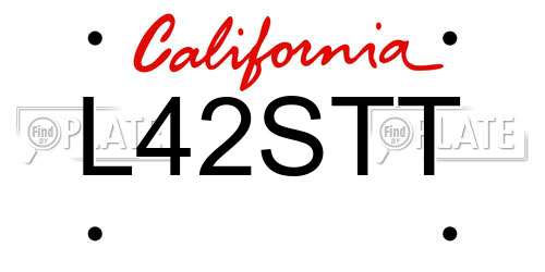 L42STT California License Plate