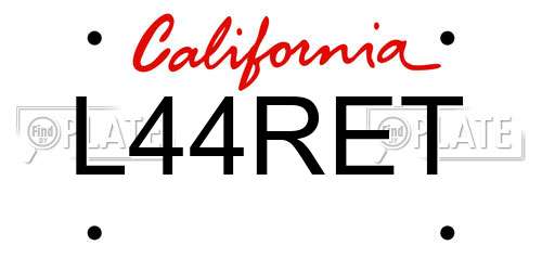 L44RET California License Plate
