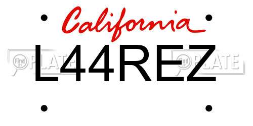 L44REZ California License Plate