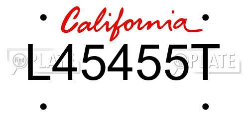 L45455T California License Plate