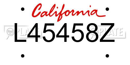 L45458Z California License Plate